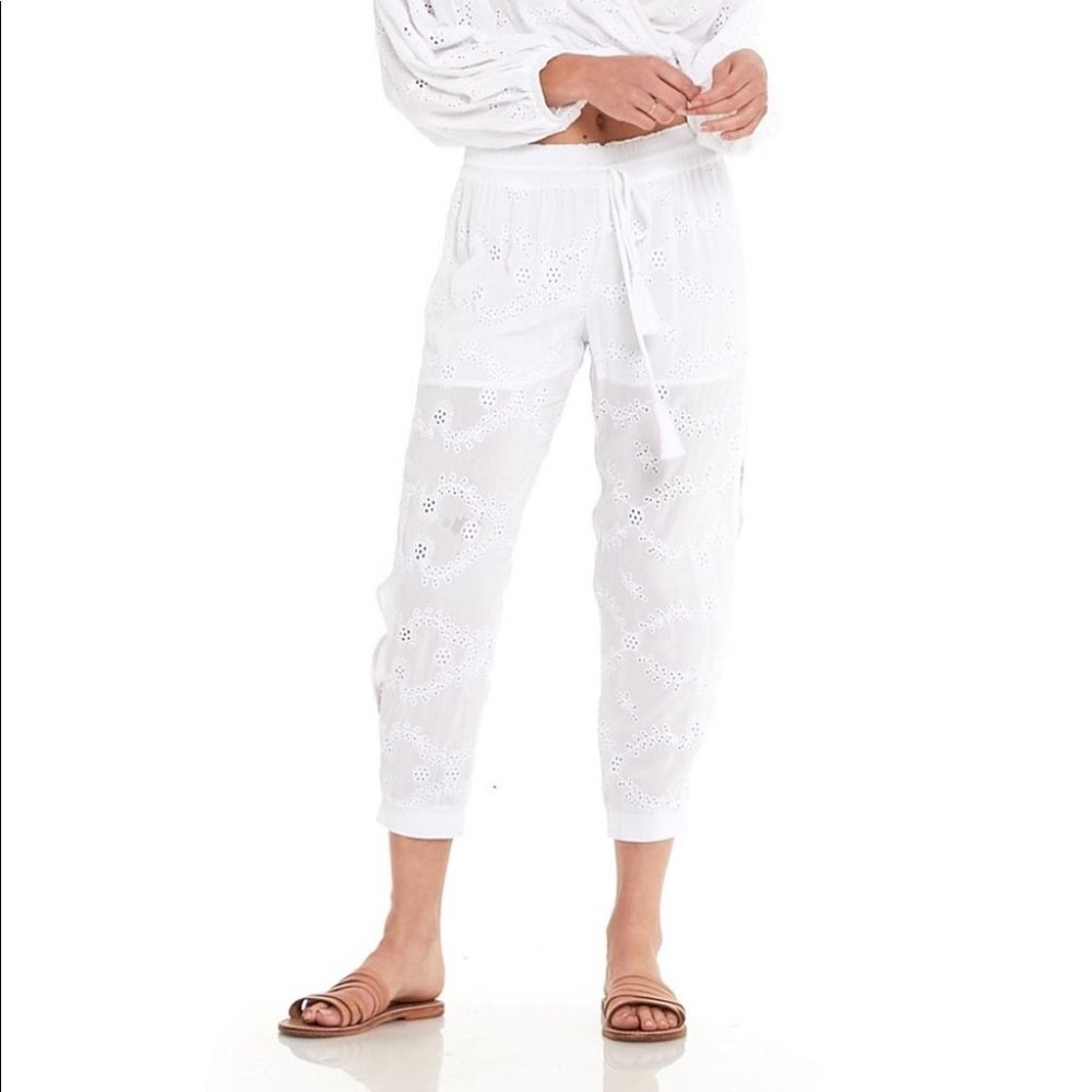 Young Fabulous & Broke Eyelet White Pants